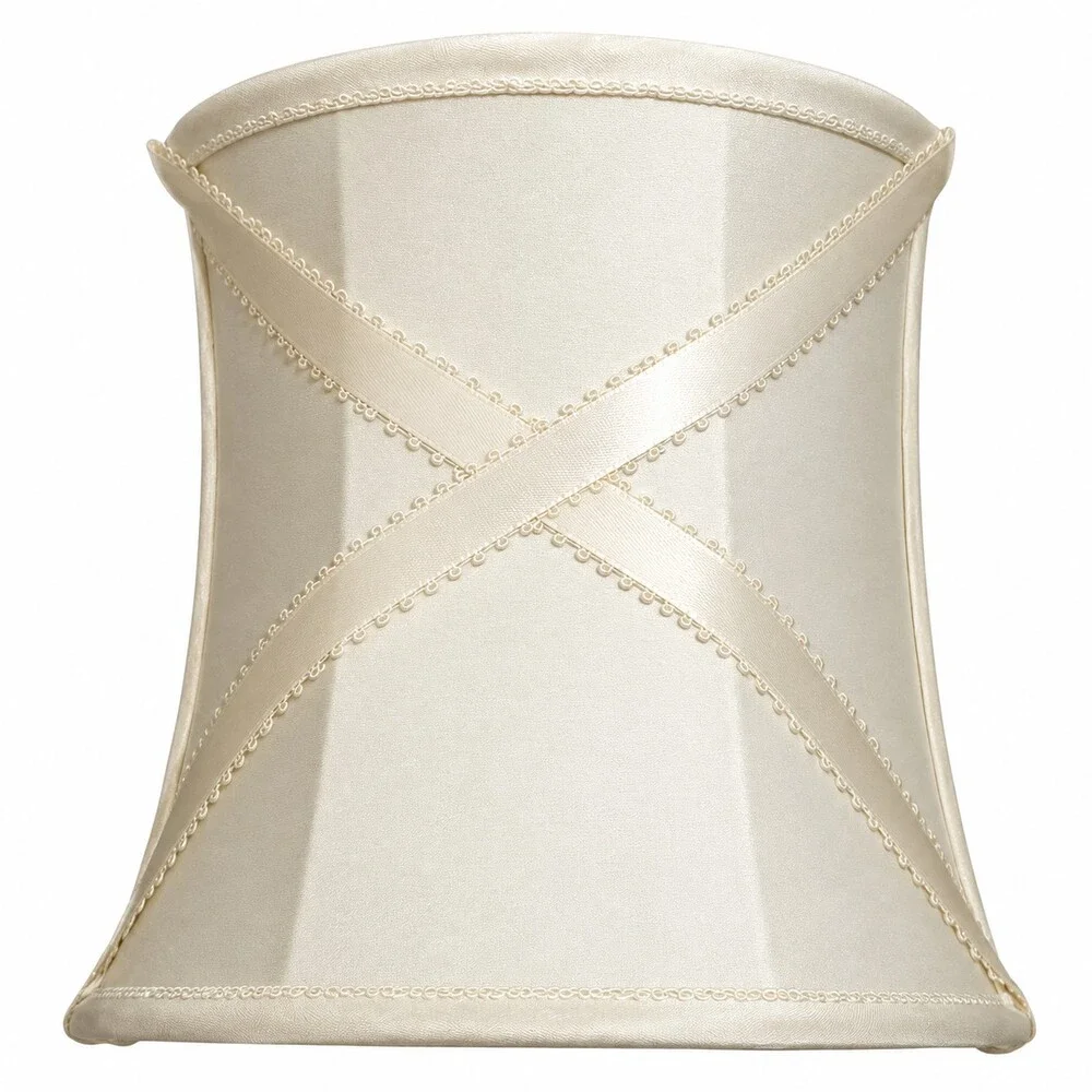 Vintage Hourglass Clip On Cream Fabric Lamp Shade